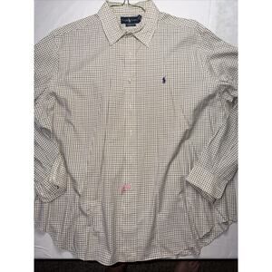Polo Ralph Lauren Classic Fit Plaid/Check Mens Poplin Long Slv Button Down Shirt